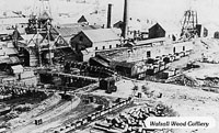 Black and white picture of Walsall Wood Colliery