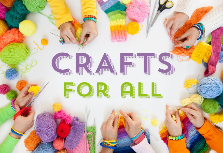 people's hands knitting and crocheting with brightly coloured yarn