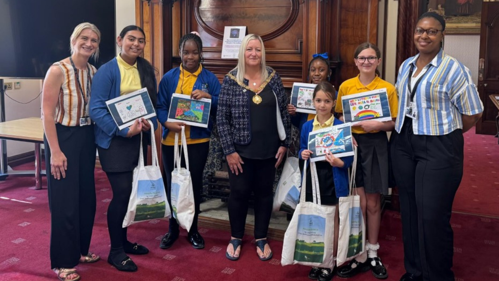 Children during a visit to the Mayor's parlour