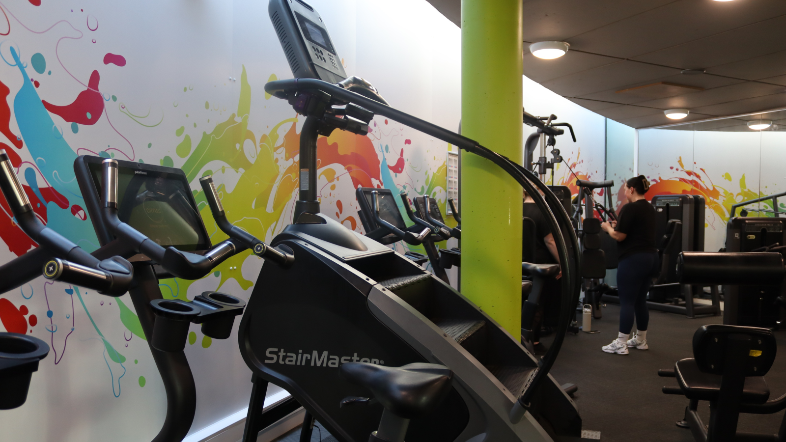 Gym equipment at Darlaston Swimming and Fitness Centre.