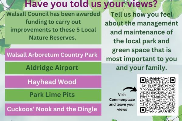 We need your views on 5 Walsall Local Nature Reserves!