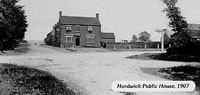 Black and white picture of Madwick public house, 1907