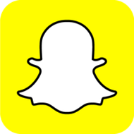 snapchat icon, a white ghost on a bright yellow background