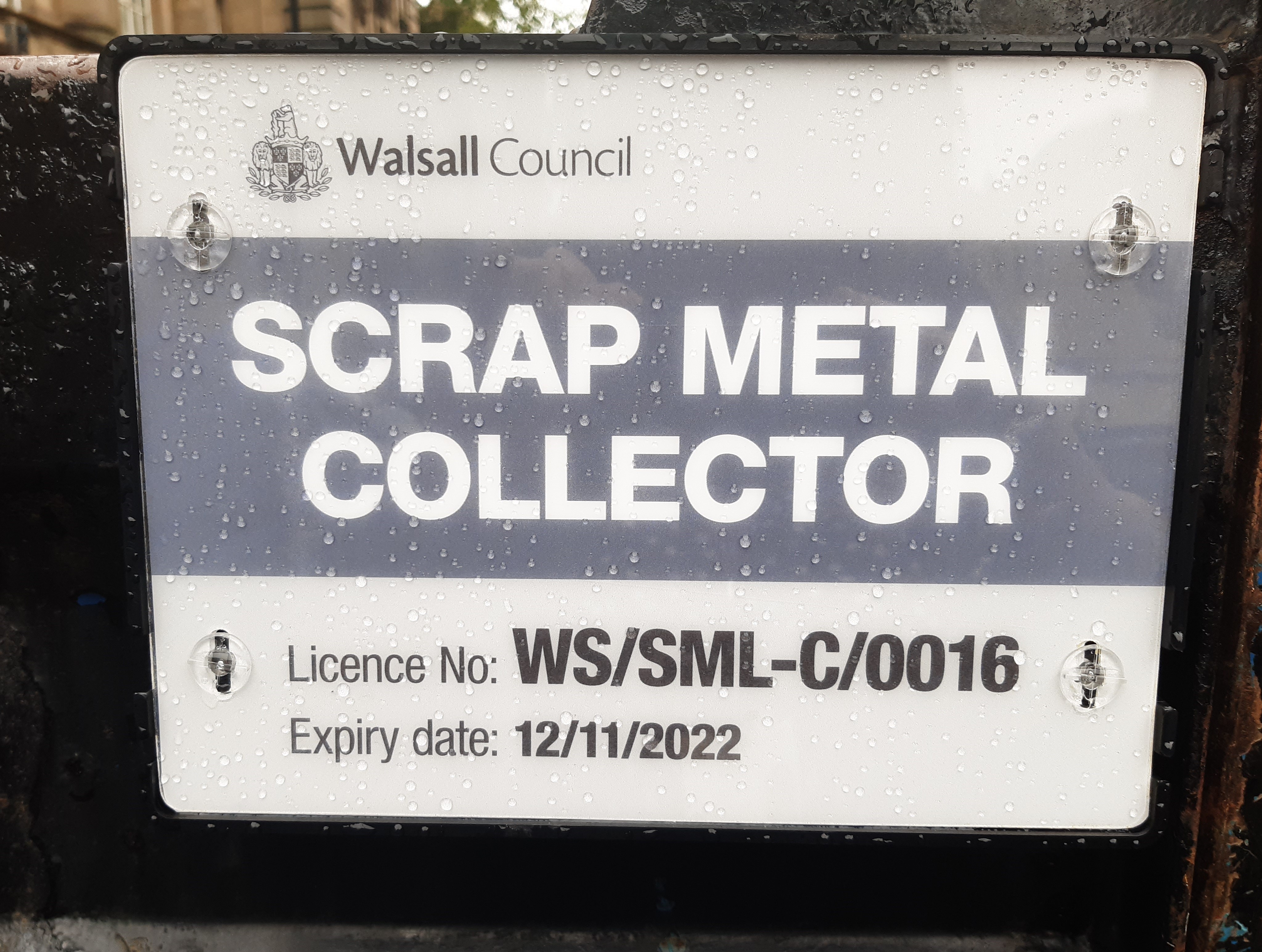 scrap metal collector licence