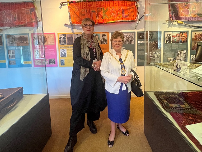 Mayor of Walsall with Leather Museum curator