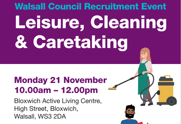Leisure, cleaning & caretaking Monday 21 November 10am - 12pm
