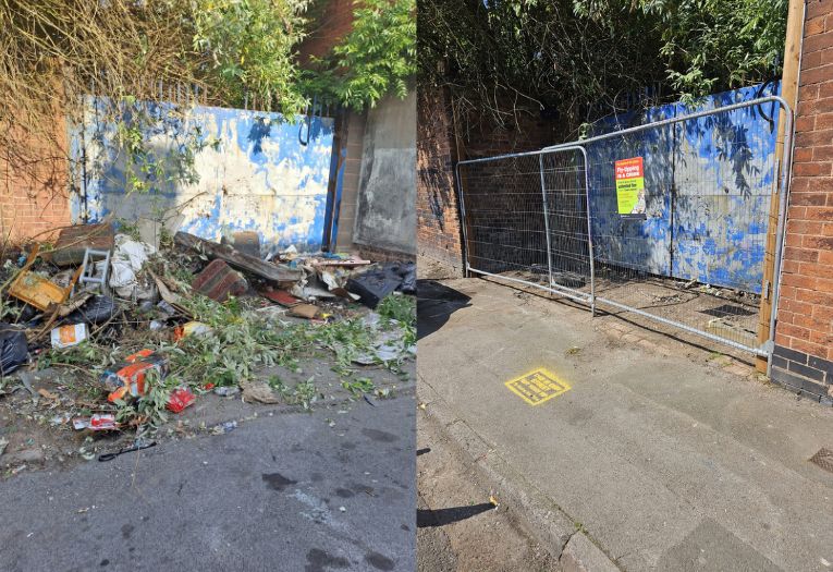 Fly-tipping - before and after clean up
