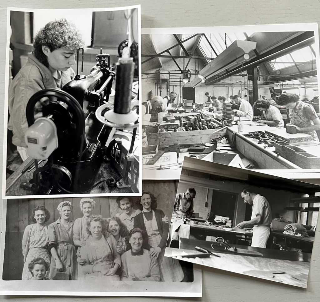 A selection of black and white photographs from Walsall Leather Museum's archives