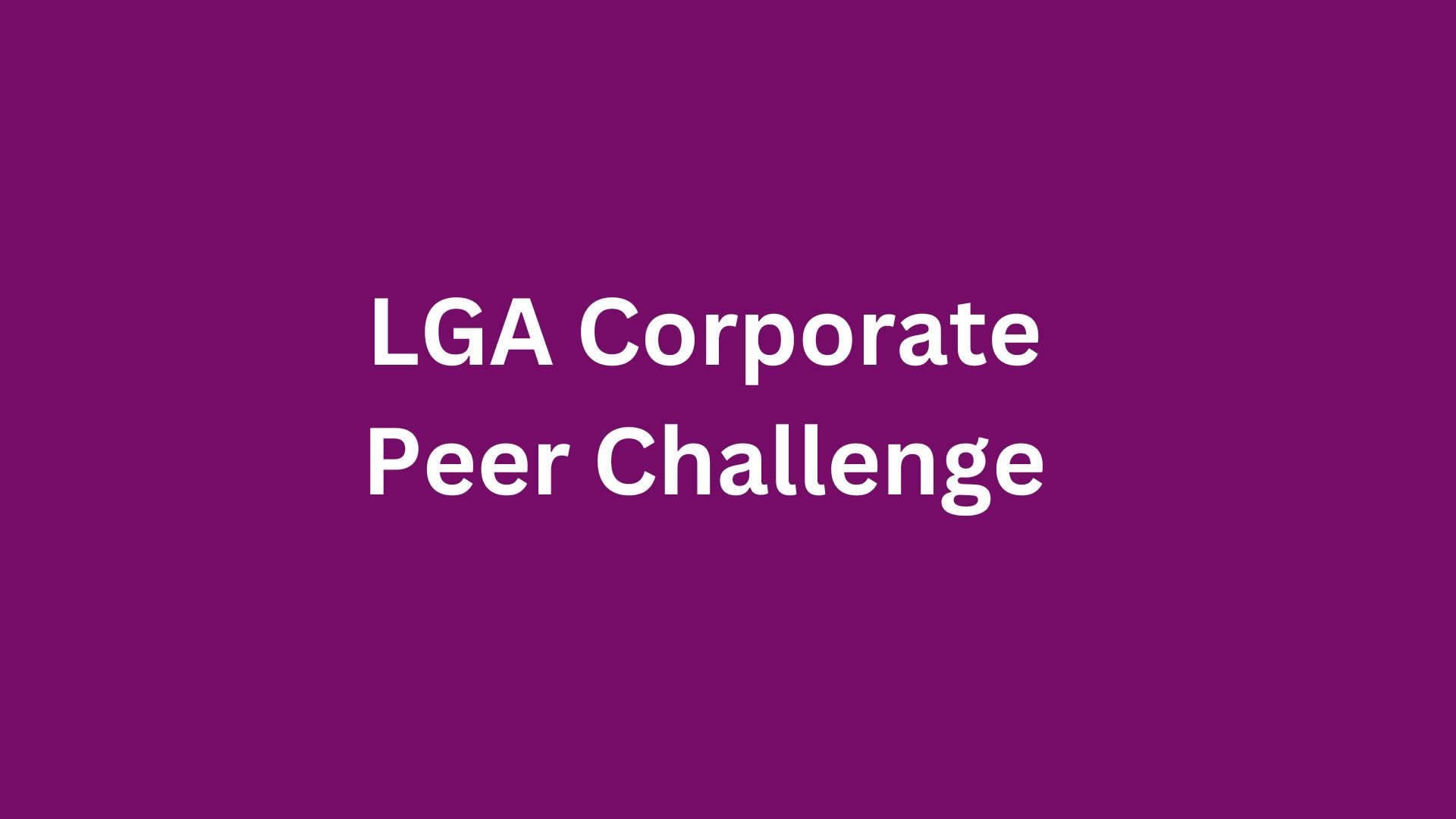 corporate peer challenge 
