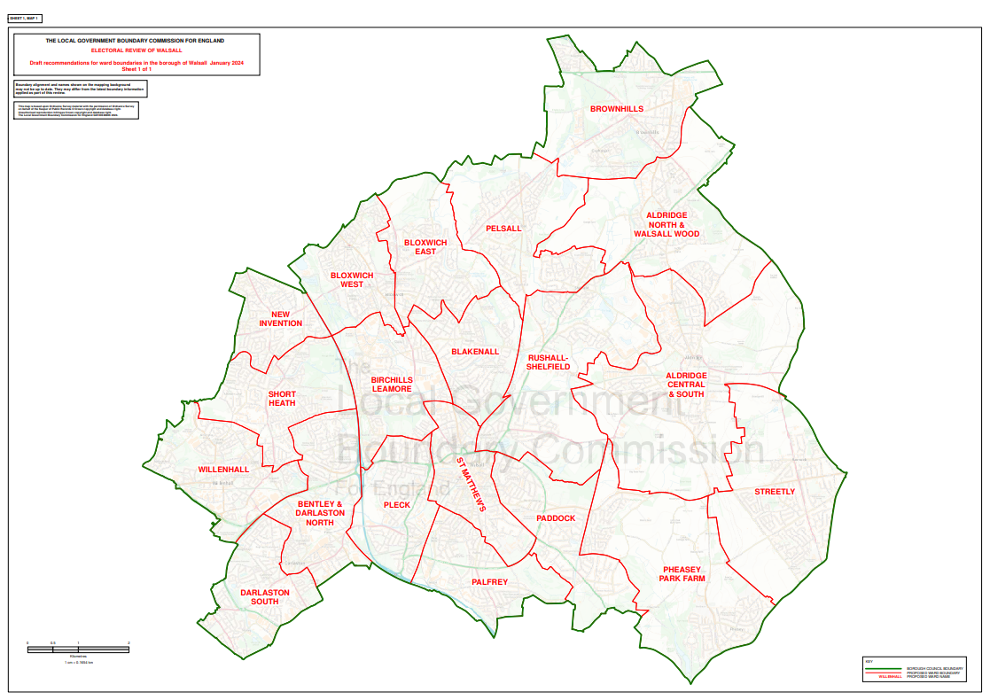 Have your say on a new political map for Walsall Council 