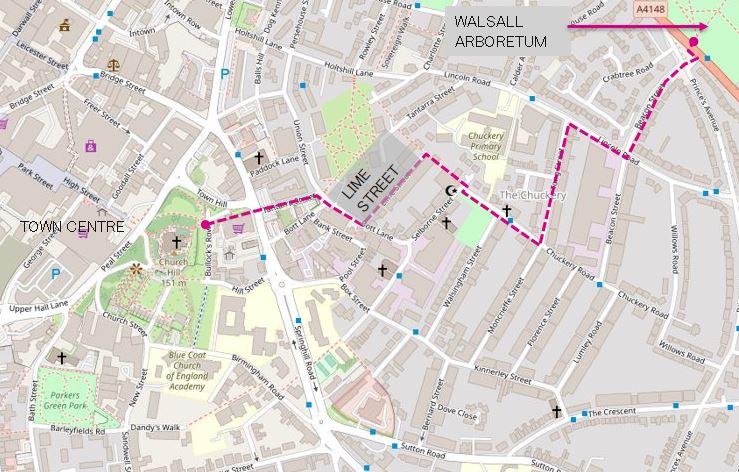 Town Centre to Arboretum Community Street Audit Map