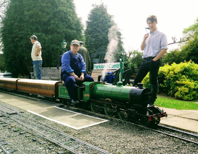 Portable Railway Club's miniature train in action 