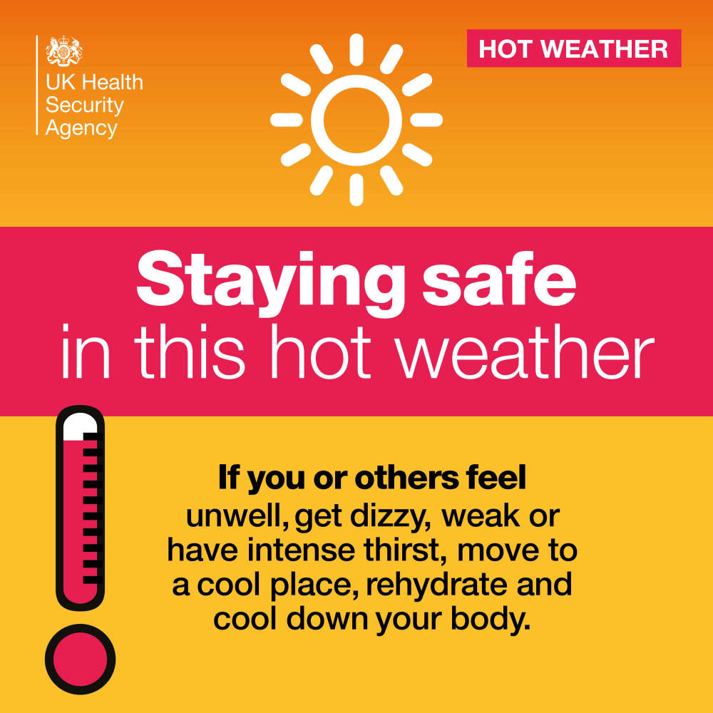 Stay safe in hot weather graphic