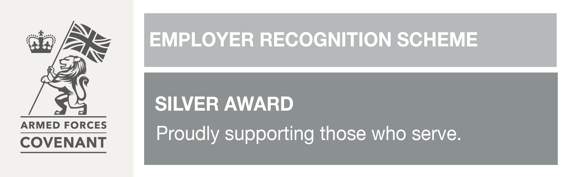 Logo for the Armed Forces Covenant employer recognition scheme at silver level