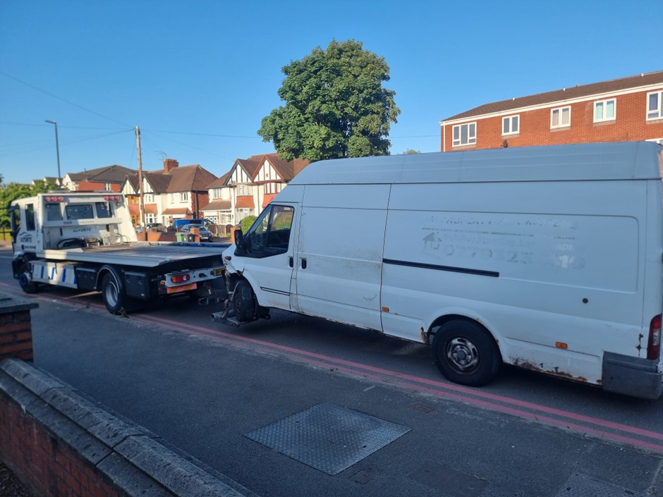 White Van seized from Bescot Road