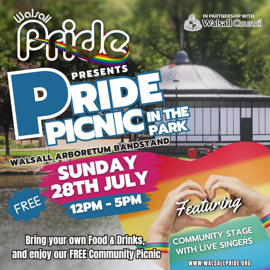 Walsall Pride Picnic in the Park, Sunday July 28