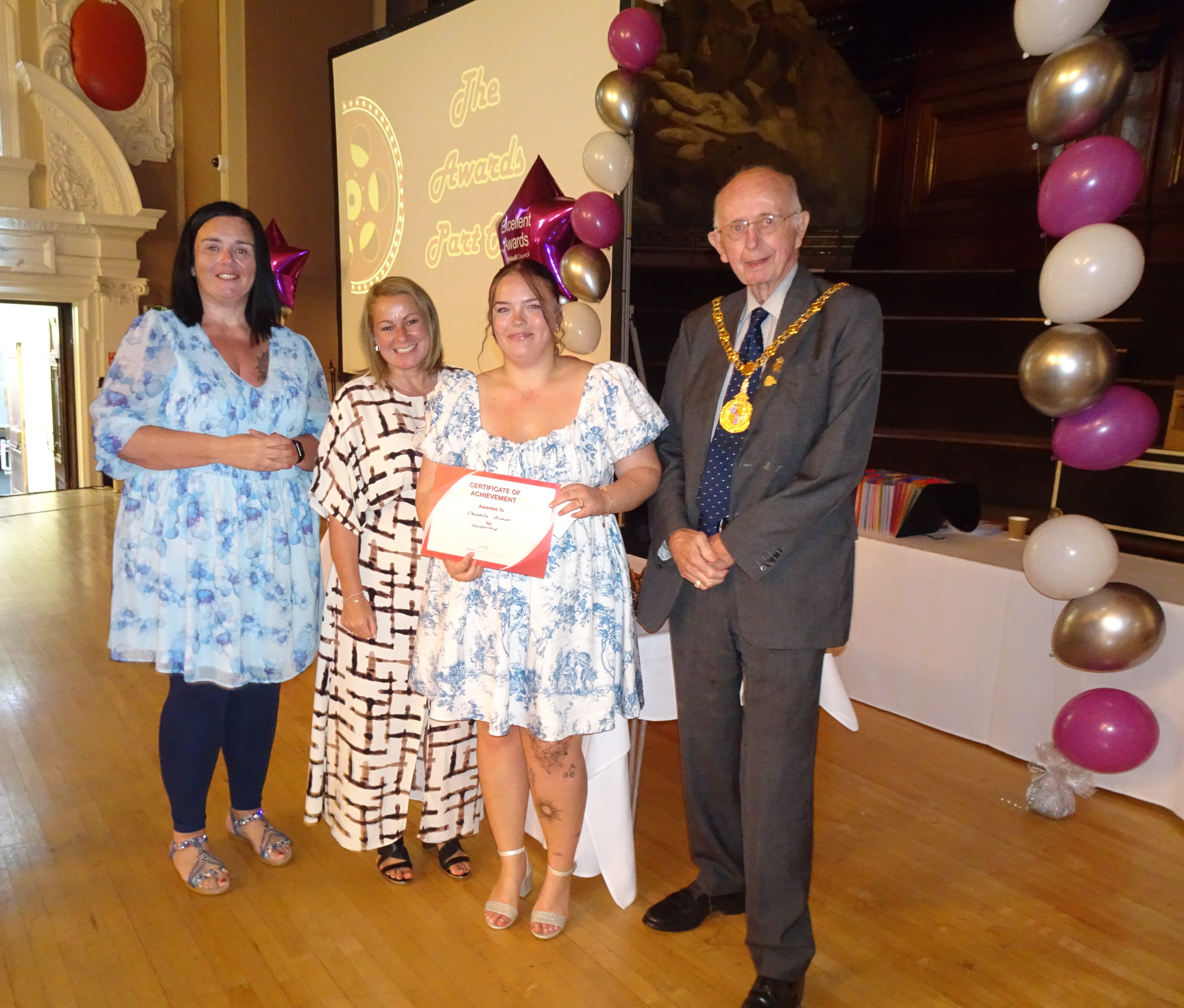 Councillor Stacie Elson, Emma Bennett, Chanelle Brown, Mayor of Walsall, Councillor Anthony Harris