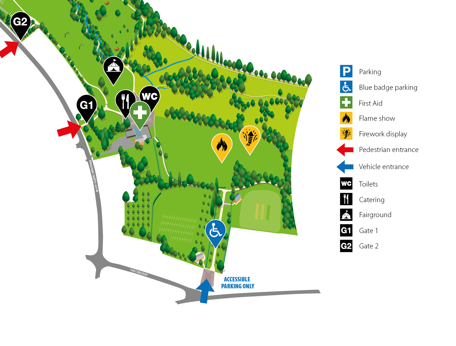 Map of the Walsall Arboretum