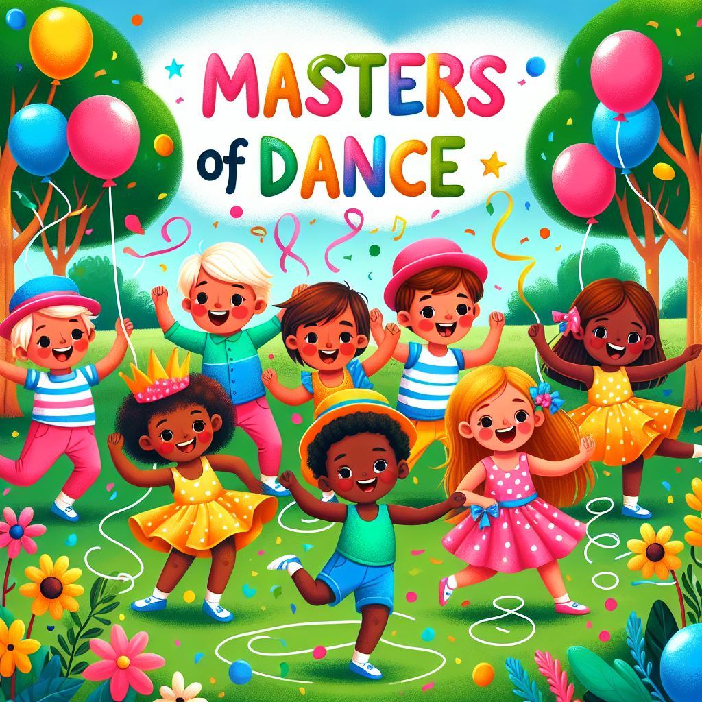 An illustration of group of children dancing.