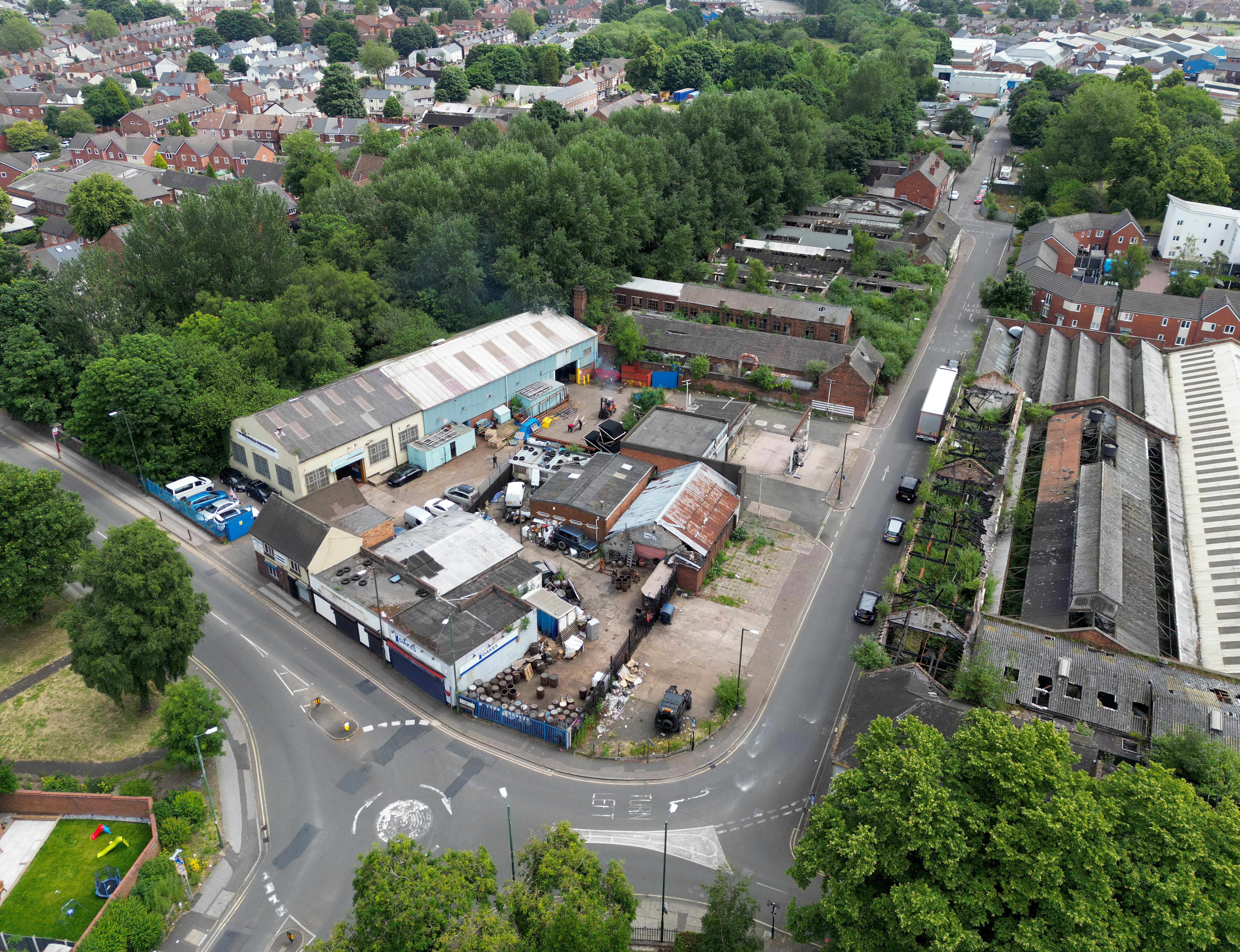 An aerial view of Moat Street in Willenhall