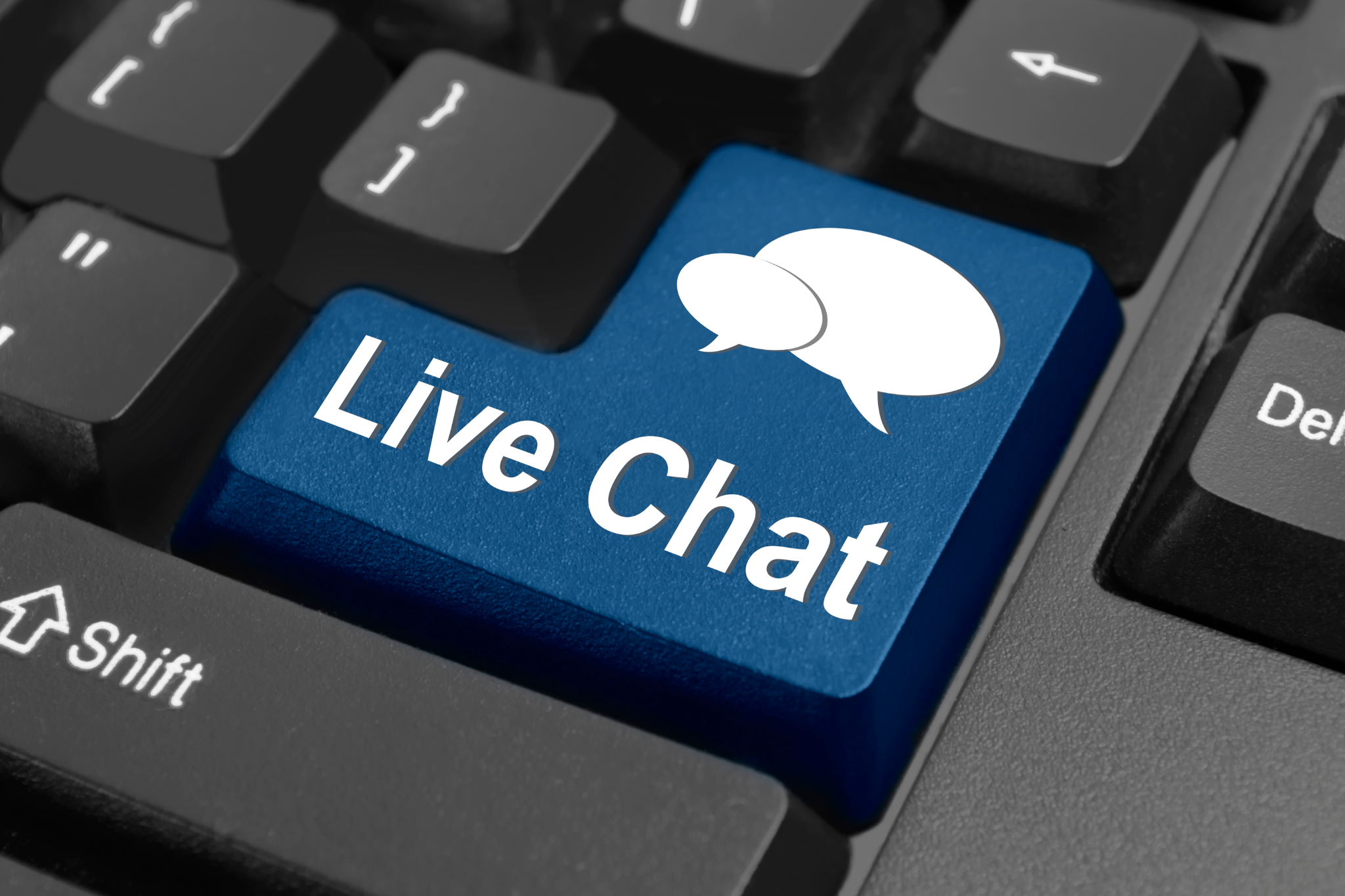 Live Chat Button on a keyboard