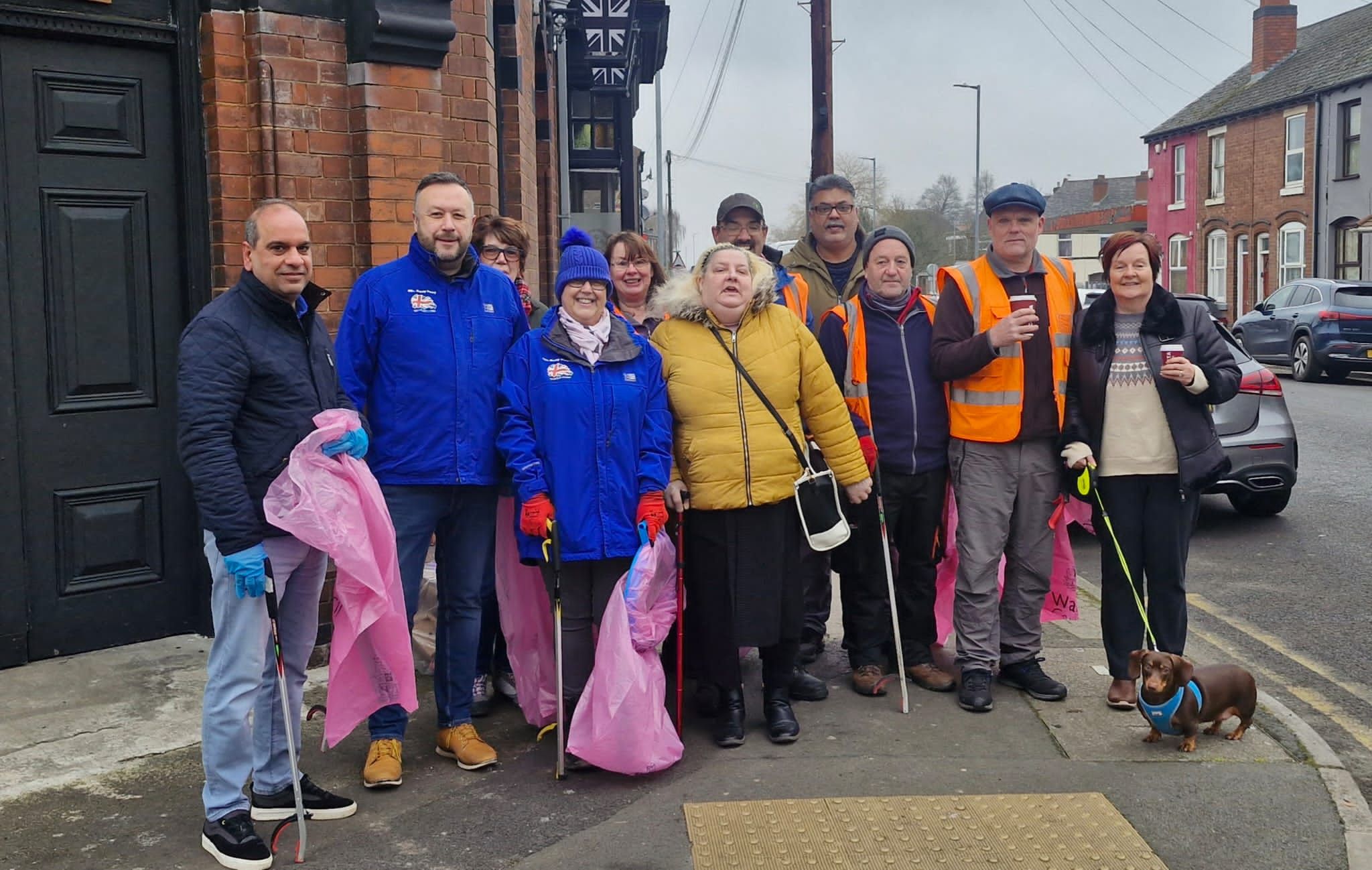 The team including Councillor Garry Perry, Leader of Walsall Council and Councillor Kerry Murphy, Portfolio Holder for Street Pride