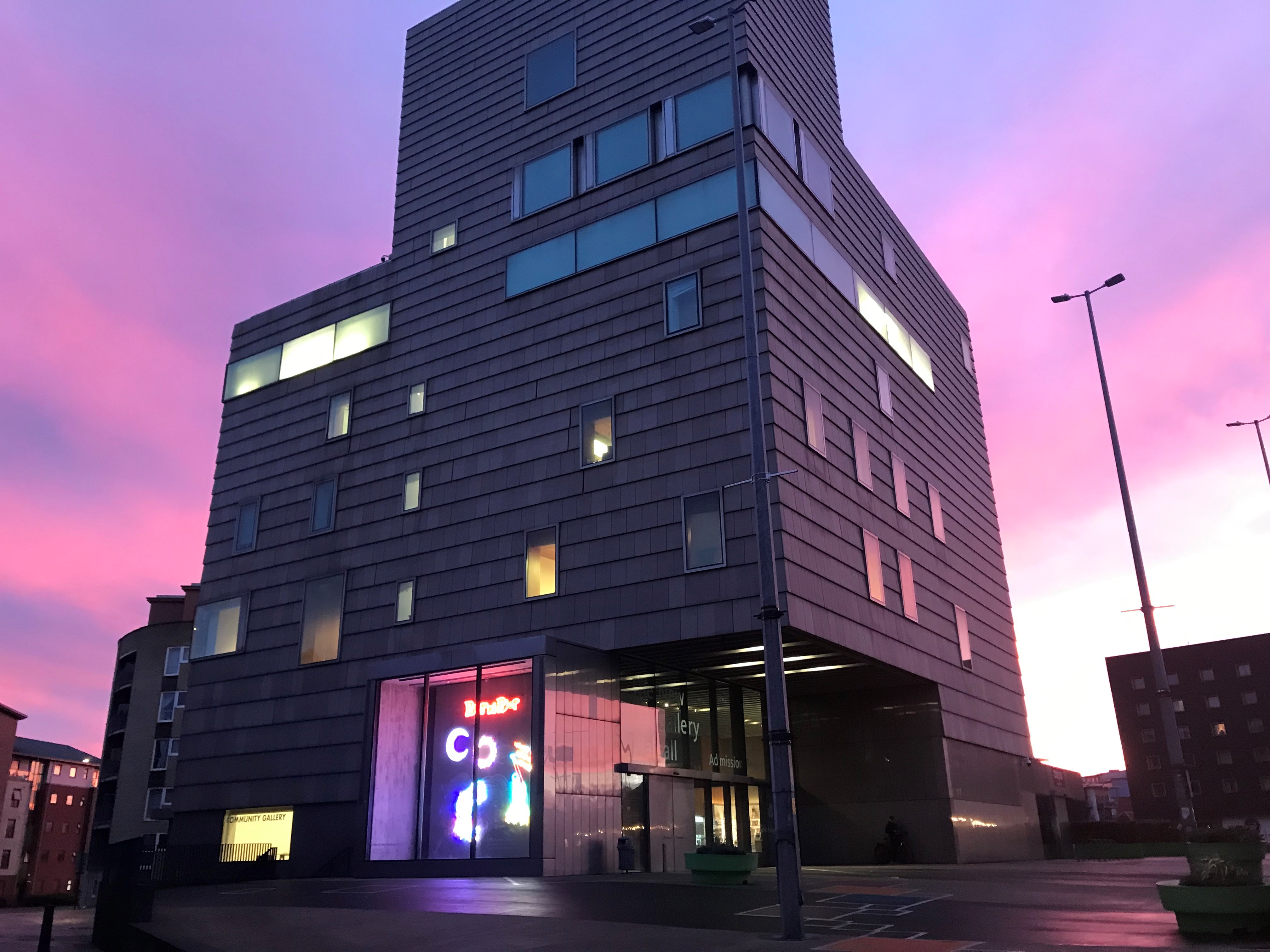 The New Art Gallery Walsall at sunset