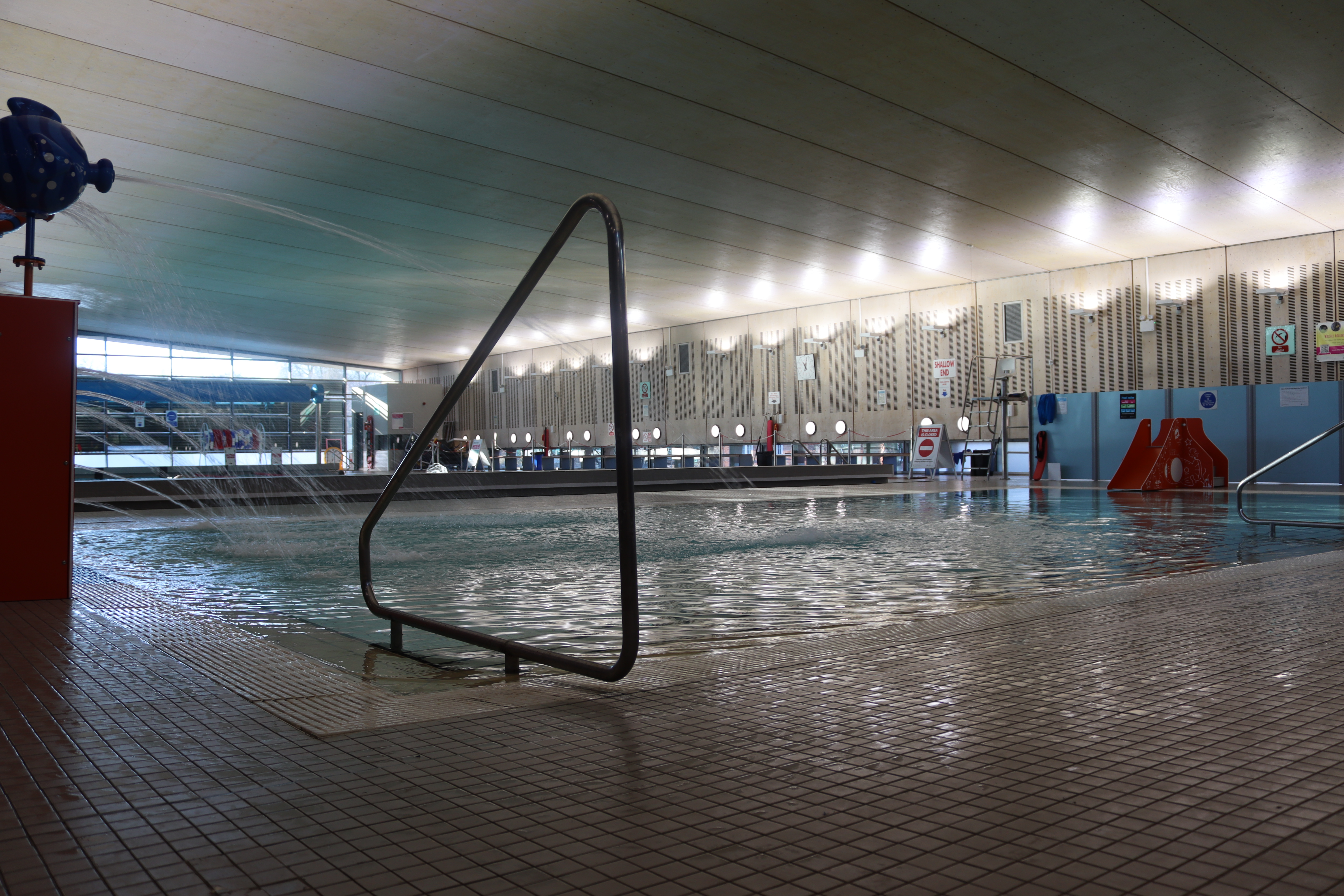 Interactive water feature at Darlaston swimming and fitness centre 