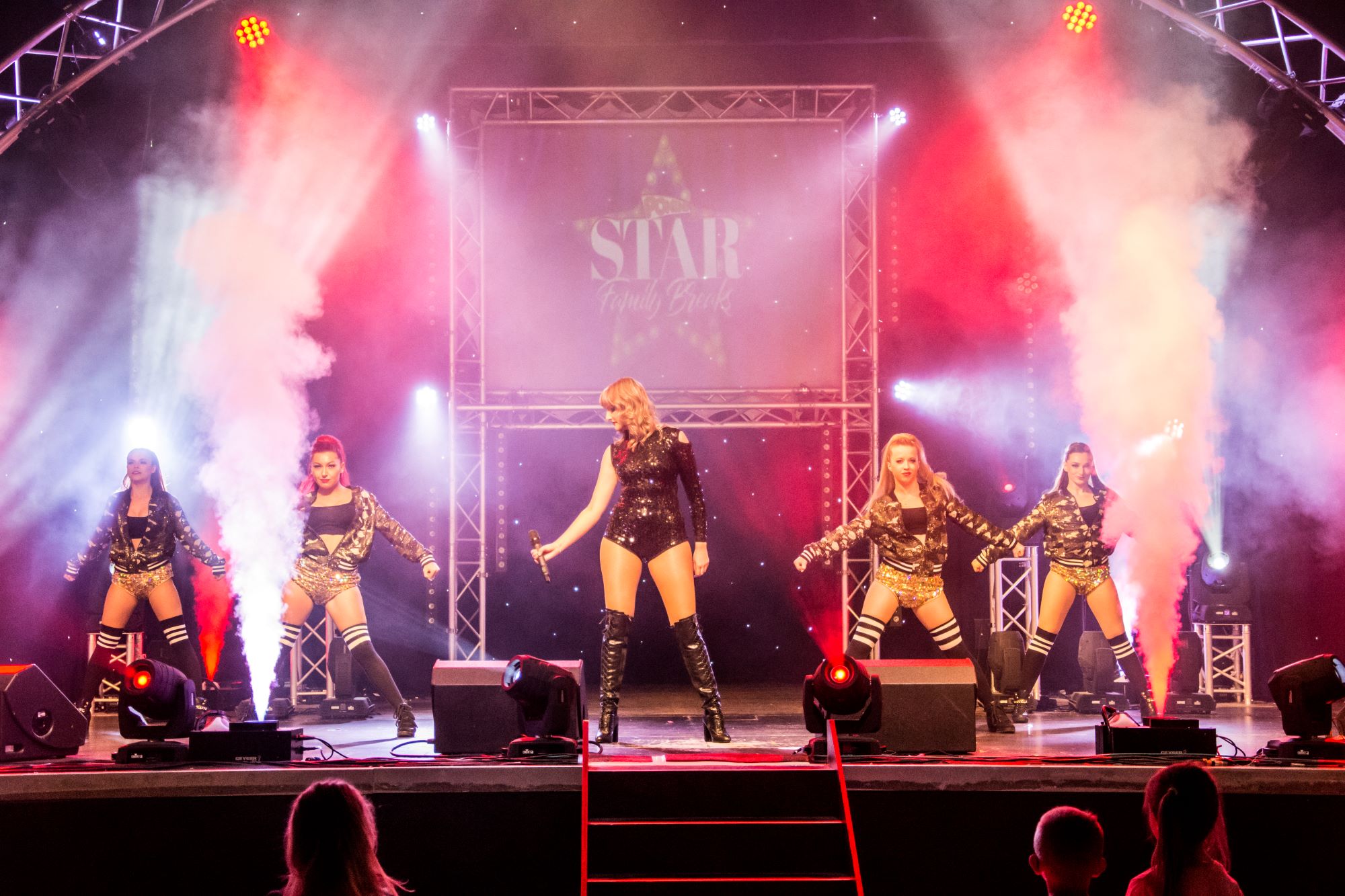 Taylor Swift tribute on stage with dancers