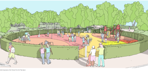 CGI drawing of a play area