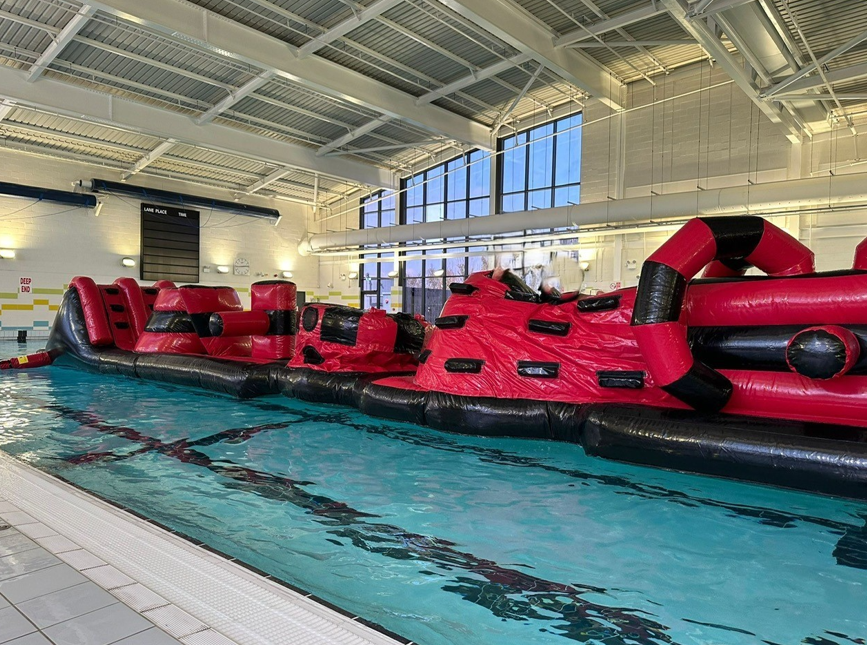Inflatables in swimming pool