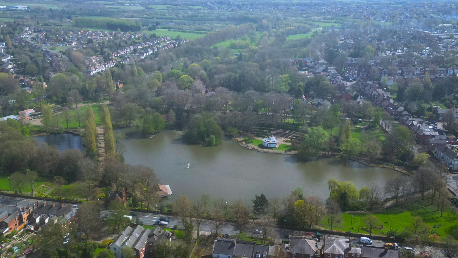 Aerial view of Walsall Arboretum