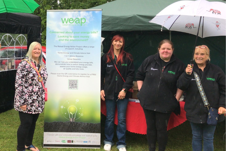 Mayor of Walsall at Walsall Energy Action Project Stall
