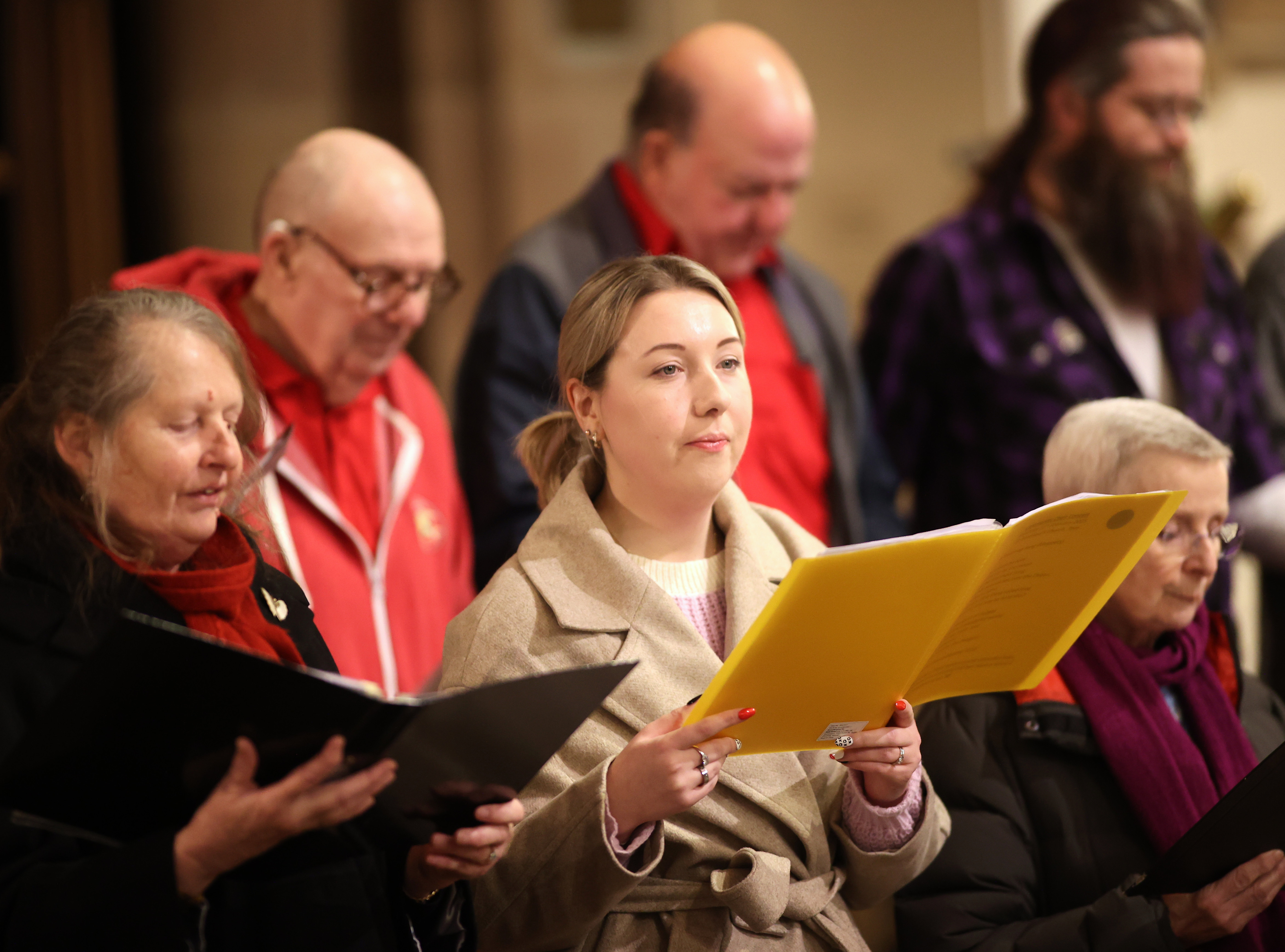 People singing in a church
