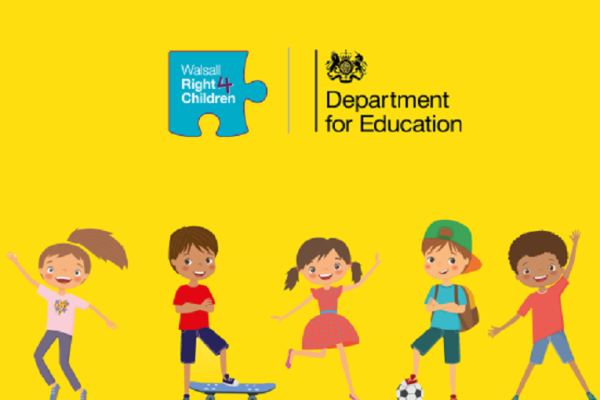 Illustration of five children playing