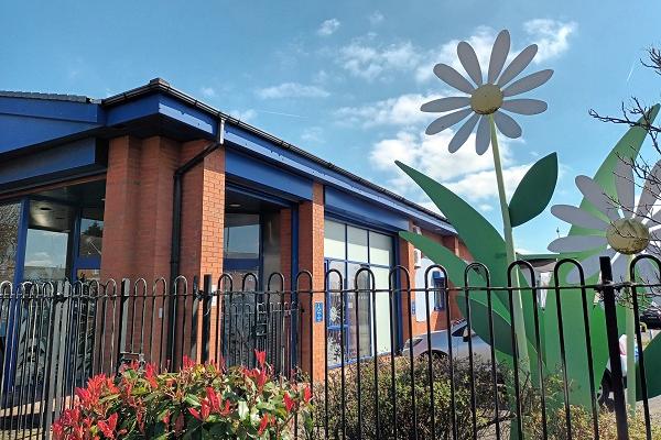 Front view of the TLC Hub building in Walsall