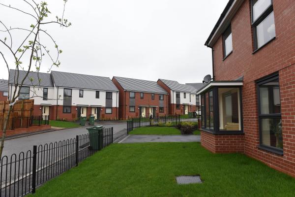 A new estate of redbrick semi-detached houses