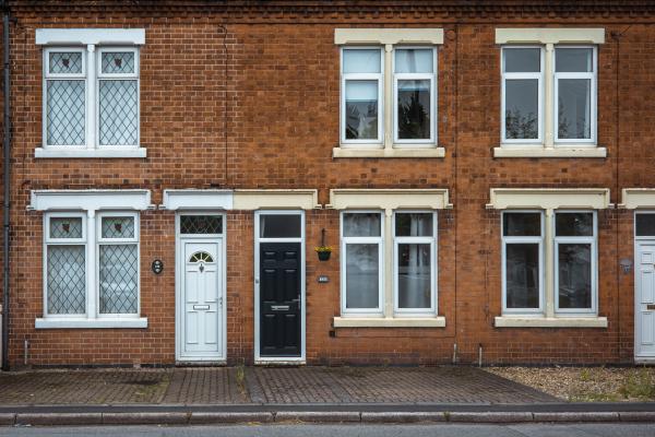 A row of Victorian terraced houses