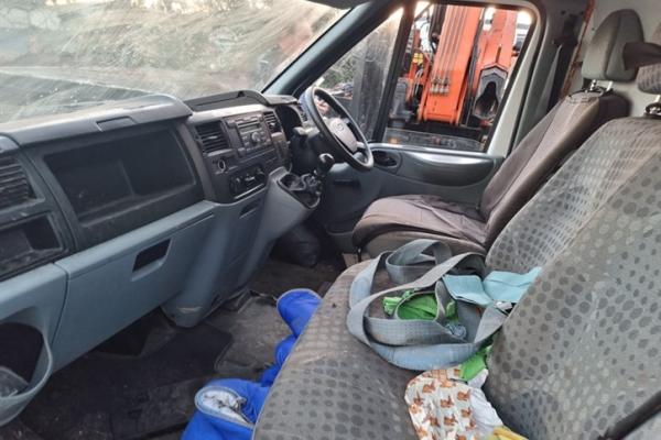 Inside of a van