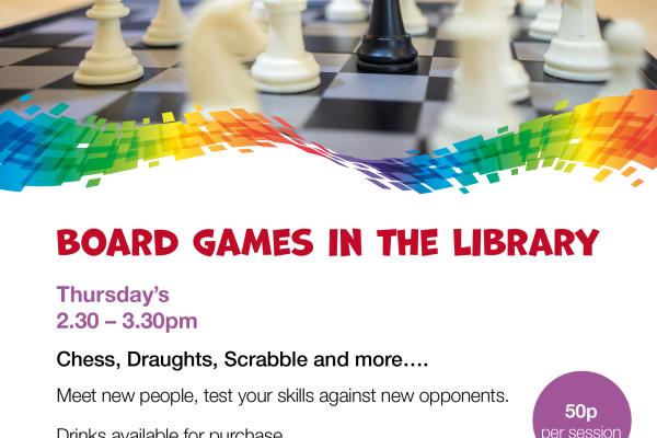 Flyer for board games in the library