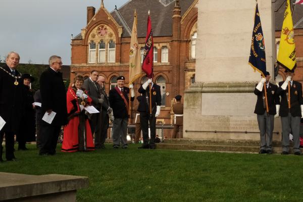 The service at the Cenotaph in Walsall