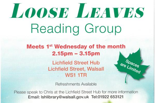 Flyer for the loose leaves reading group