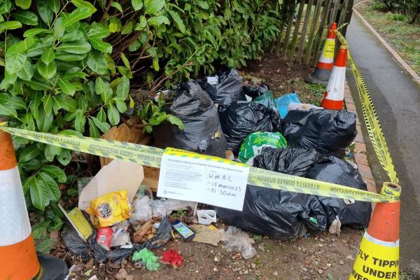 Fly-tipping scene at Brunel Walk