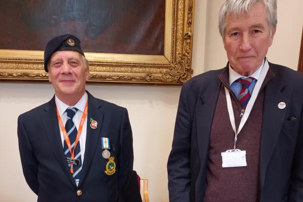 Image depicts Neil Binder (Stepway) and Charles Cox (SSAFA) at the Armed Forces Covenant re-signing at the Council House in Walsall.