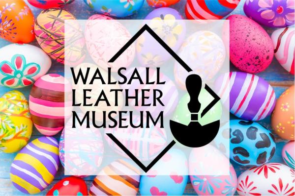 Walsall Leather Museum logo with an Easter background
