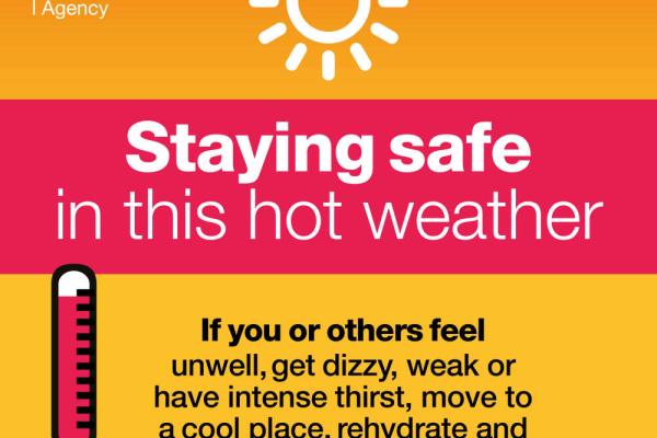 Stay safe in hot weather graphic