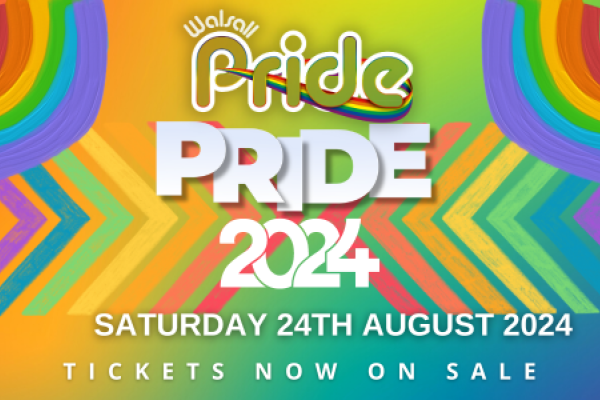 Flyer for Walsall flag with rainbow graphics
