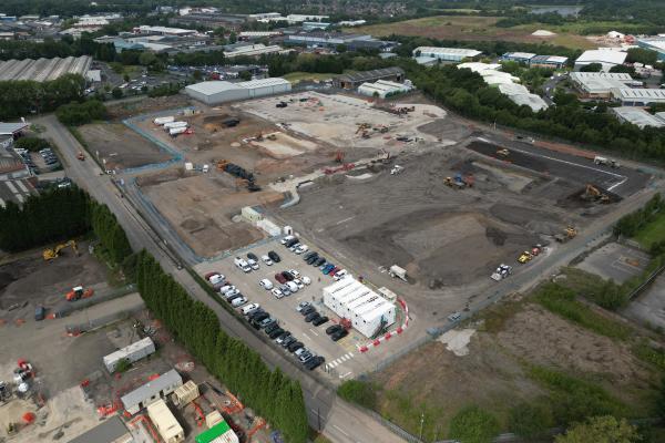 Drone image of the site on Middlemore Lane, Aldridge