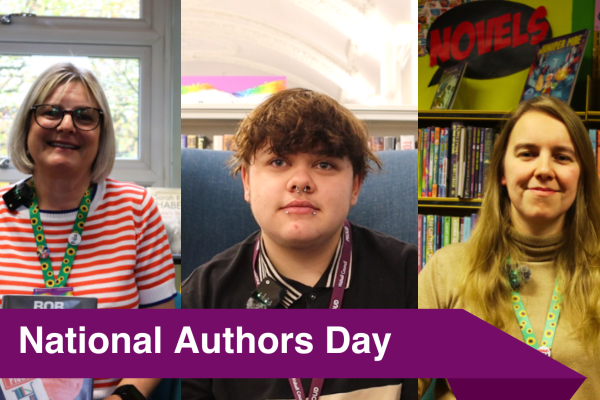 National Authors Day, three library staff 