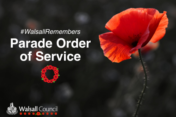 Walsall Remembers, Parade Order of service, Walsall Council